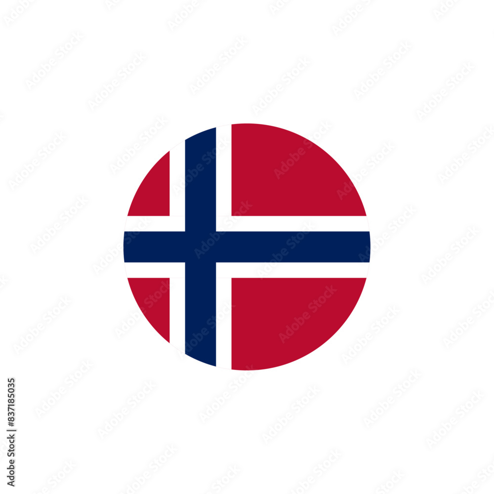 Round Norway country flag design element Round Norway country flag design element