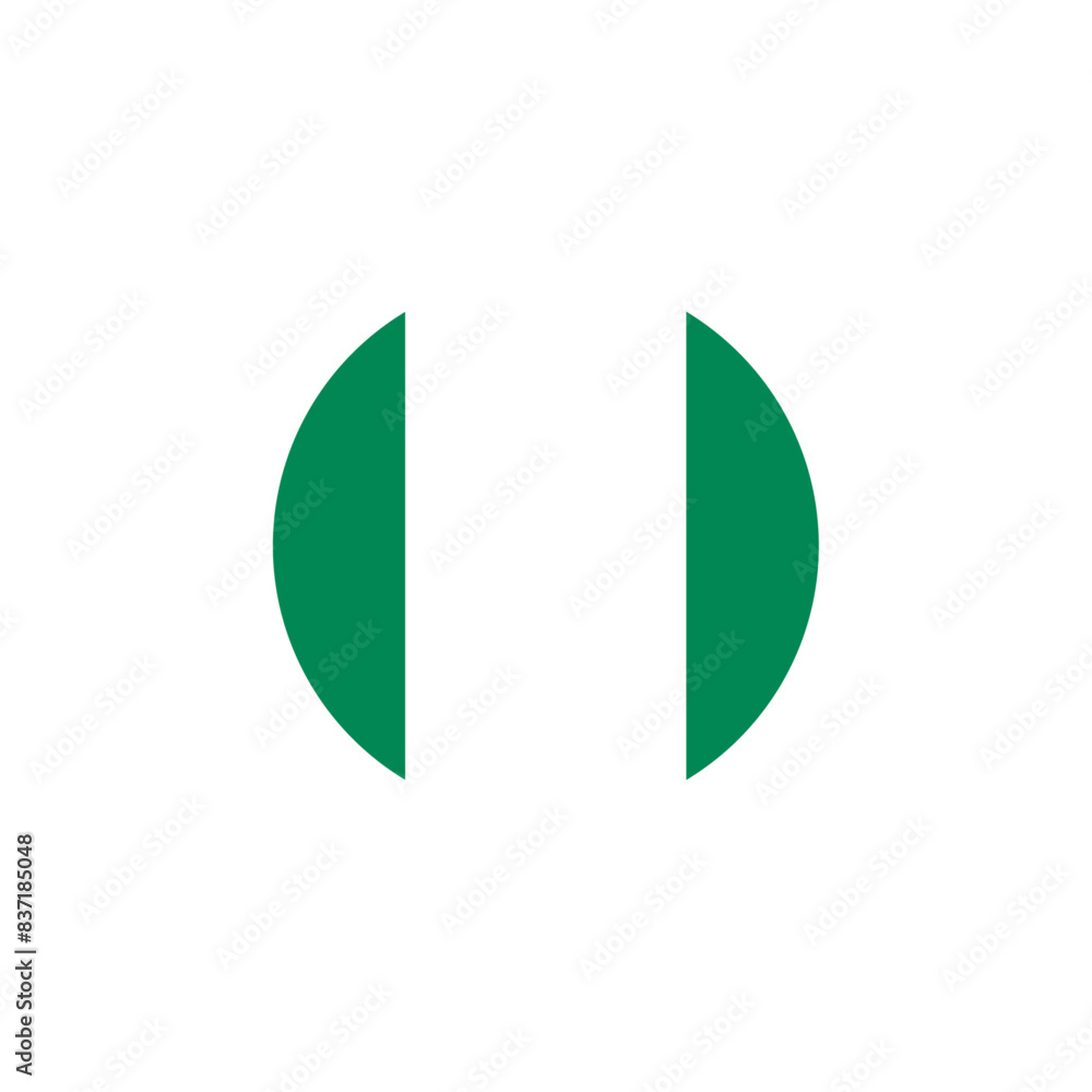 Round Nigeria country flag design element Round Nigeria country flag design element