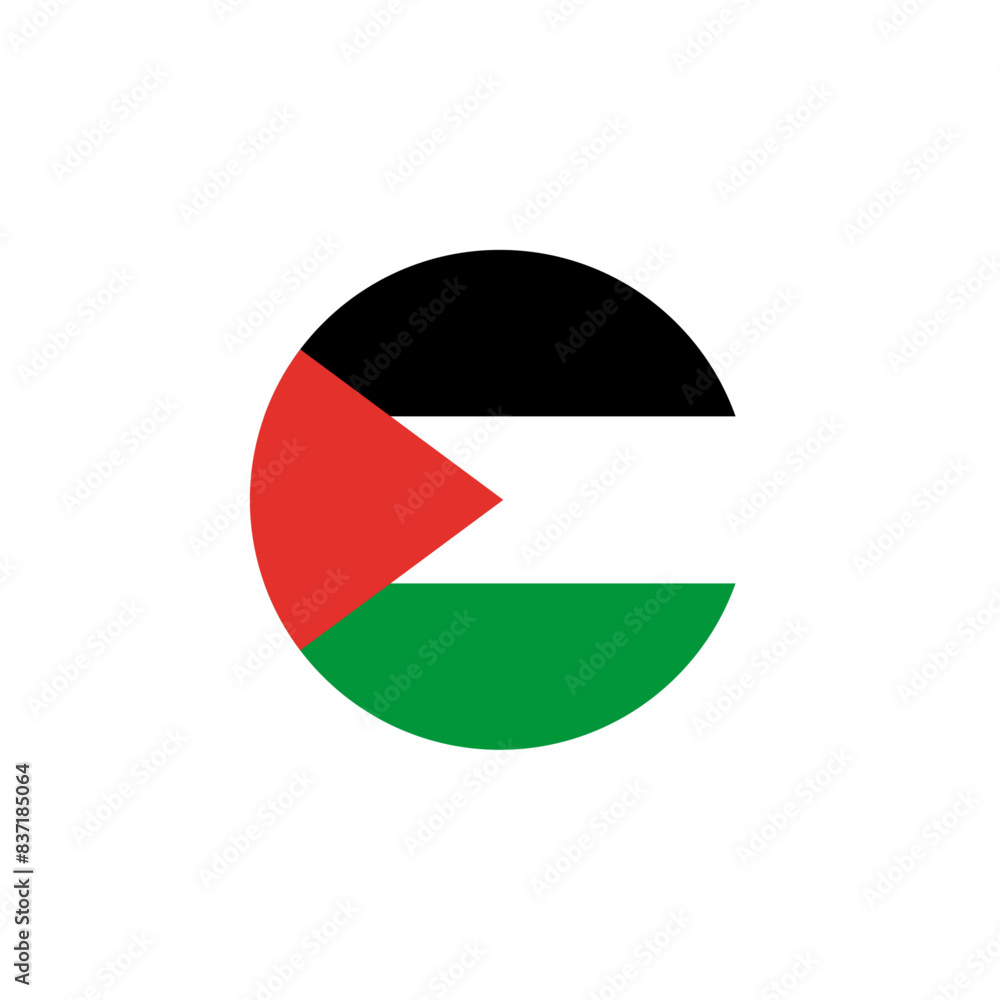 Round Palestine country flag design element Round Palestine country flag design element