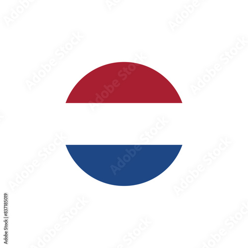 Round Netherlands country flag design element