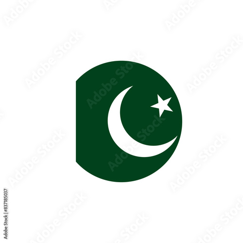 Round Pakistan country flag design element