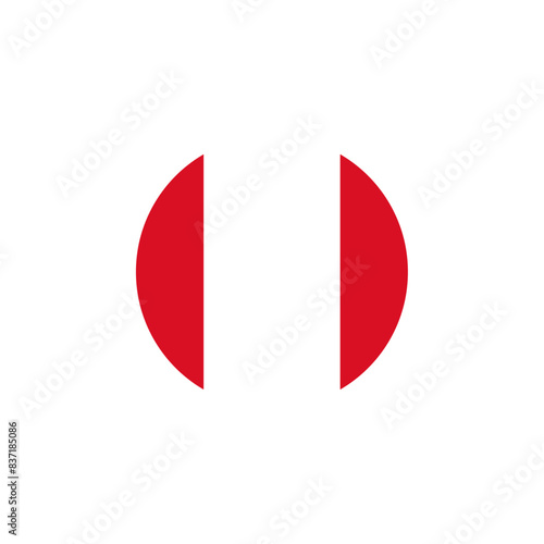 Round Peru country flag design element