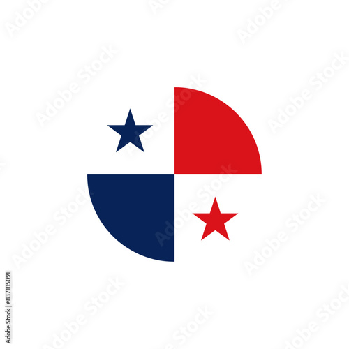 Round Panama country flag design element