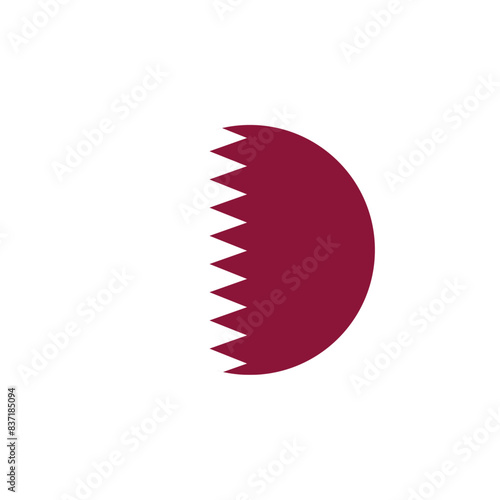 Round Qatar country flag design element