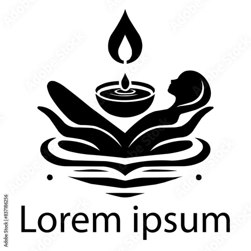 A black spa logo on simple background