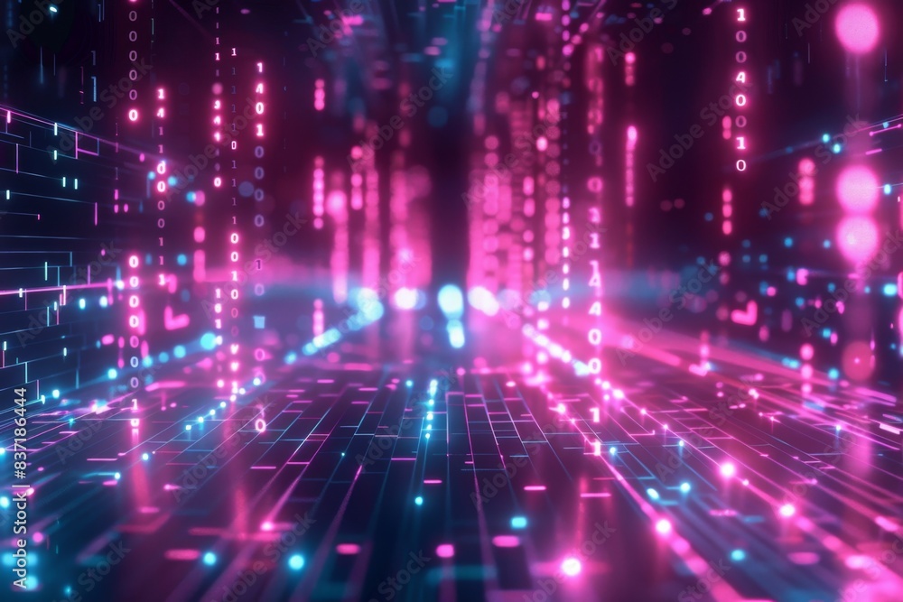 Digital Binary Technology Background created with Generative AI Digital Binary Technology Background created with Generative AI