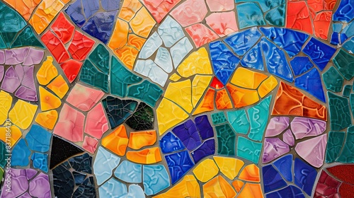 A complex elaborate unbelievably detailed very vivid colorful jewel toned geometric water-inspired zentangles delicate watercolor and pencil encaustic mosaic painting photo
