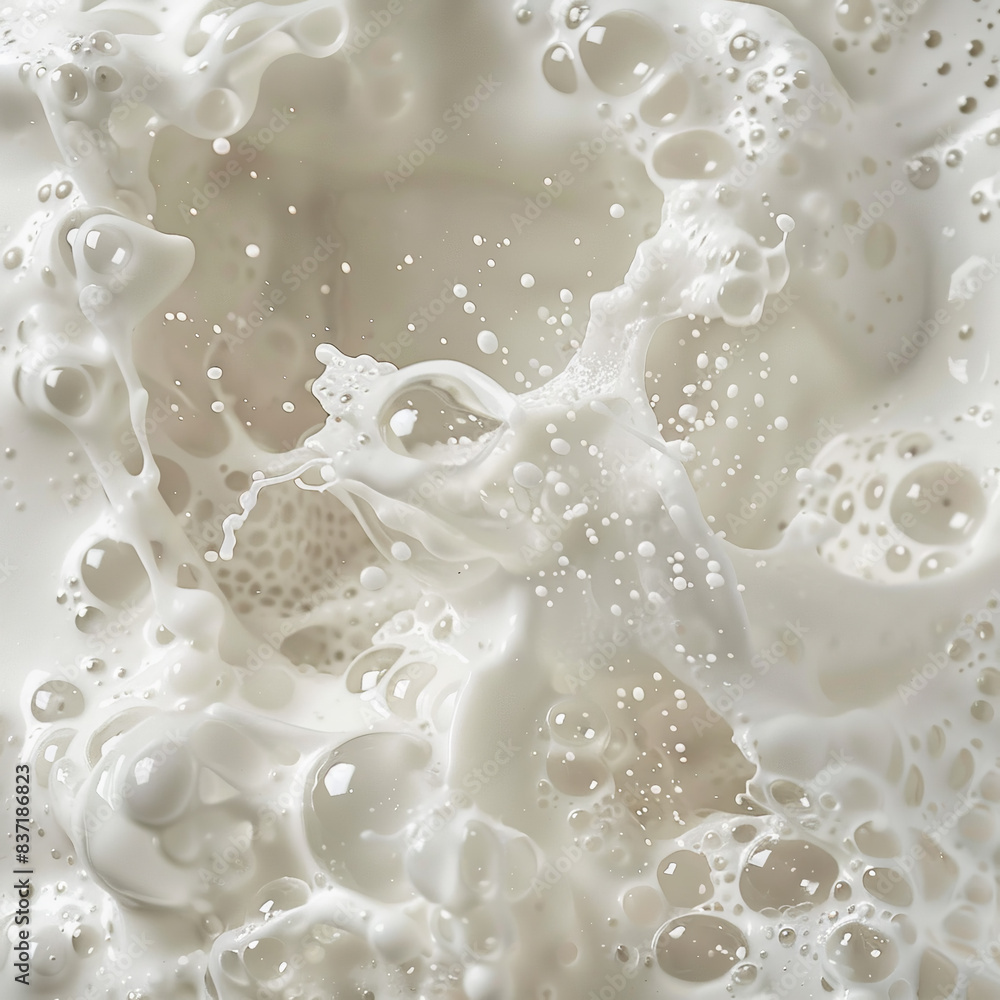 close-up white thick airy foam with bubbles close-up white thick airy foam with bubbles