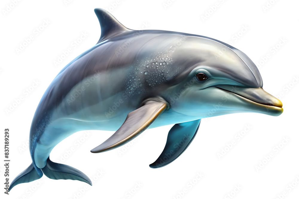dolphin-jumping-white-background. AI GENERTAED dolphin-jumping-white-background. AI GENERTAED