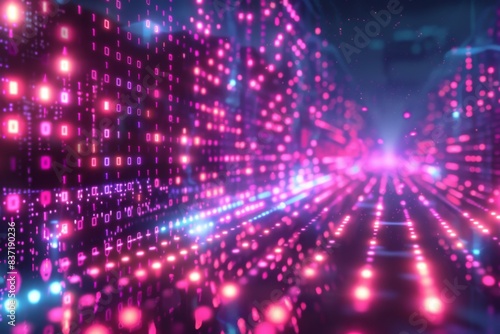 Wallpaper Mural Digital Binary Technology Background created with Generative AI Torontodigital.ca