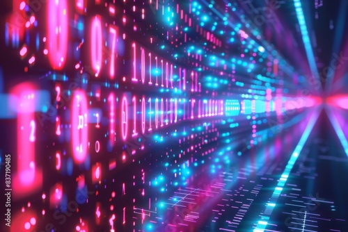 Wallpaper Mural Digital Binary Technology Background created with Generative AI Torontodigital.ca