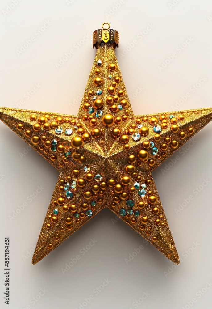 Golden Christmas Star isolated on white Background. Top View Close-Up Gold Star render (isolated on white and clipping path) Golden Christmas Star isolated on white Background. Top View Close-Up Gold Star render (isolated on white and clipping path)