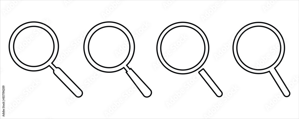 Search, magnifying glass icon vector Search, magnifying glass icon vector