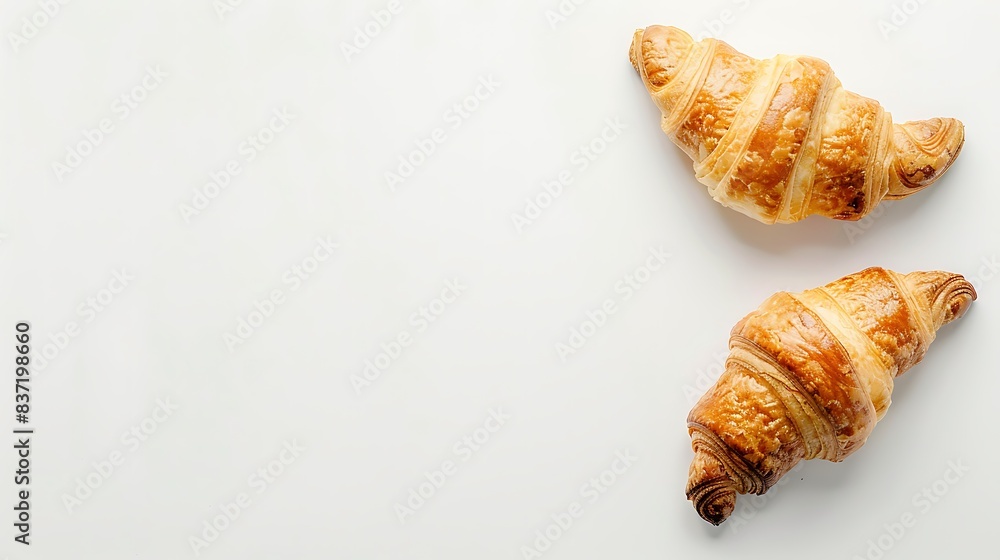 Croissant cake on white background with copy space Croissant cake on white background with copy space