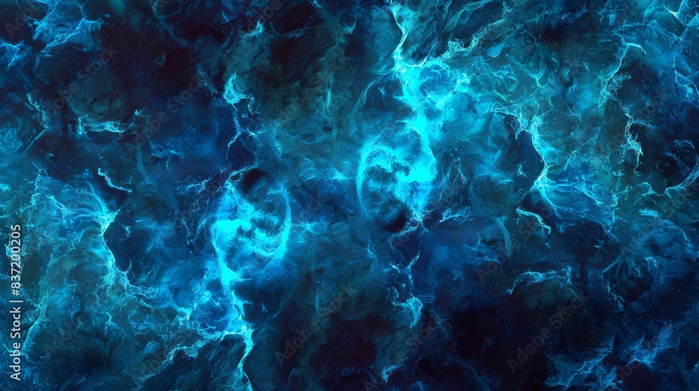 Enigmatic blue neon waves digital artwork Enigmatic blue neon waves digital artwork