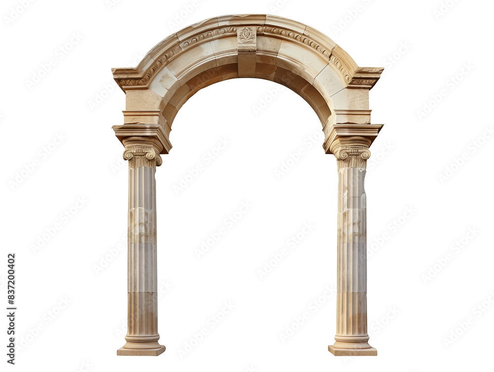 Obraz premium Classic column arch isolated on transparent background