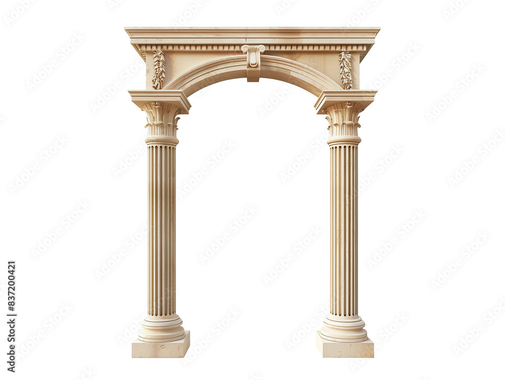 Obraz premium Classic column arch isolated on transparent background