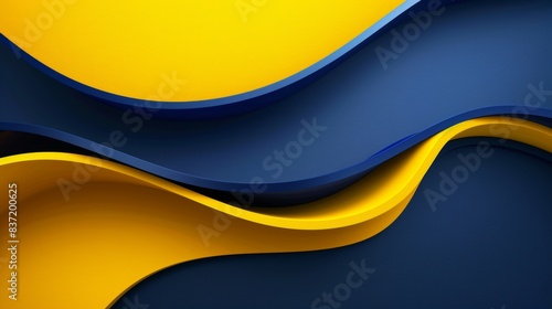 Abstract blue and yellow dynamic waves background design
