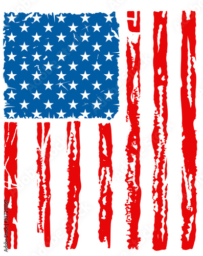 vector vertical vintage retro american usa flag