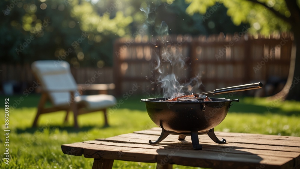 bbq Outdoor Barbecue Grill with Fire Flames. Capturing the Essence of Open Air Cooking and Summer Feasts bbq Outdoor Barbecue Grill with Fire Flames. Capturing the Essence of Open Air Cooking and Summer Feasts