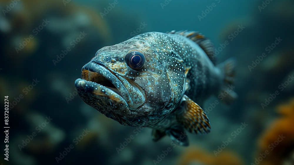 Fototapeta premium Grouper - Fish, Marine Fish, Sea Fish, Aquatic, Underwater Photography, Aquatic Photography, Ocean Photography