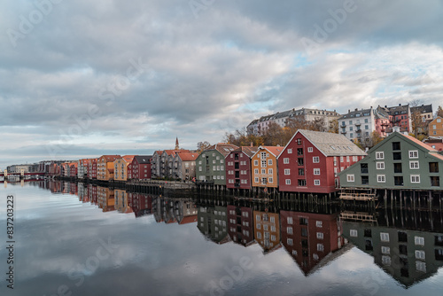 Colourful houses in Baklandet Trondheim 