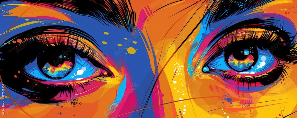 Obraz premium Pop Art Abstracts, Pop Art, Bold Colors, Vector Design