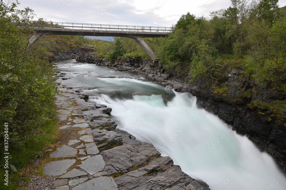 Obraz premium Sweden landscape canyon river Abiskojakka