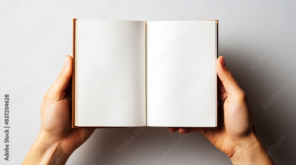 Blank page of the book in hands. Blank page of the book in hands.