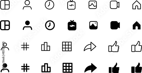 Social media generic reaction icons set. Social media dating icons. Design for web and mobile app