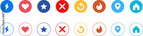Social media generic reaction icons set. Social media dating icons. Design for web and mobile app