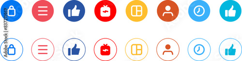 Social media generic reaction icons set. Social media dating icons. Design for web and mobile app