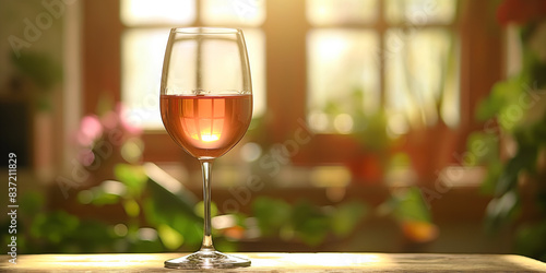 Glass of rose wine. Alcohol, winery 