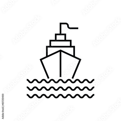 Ship icon sailing vector design outline style