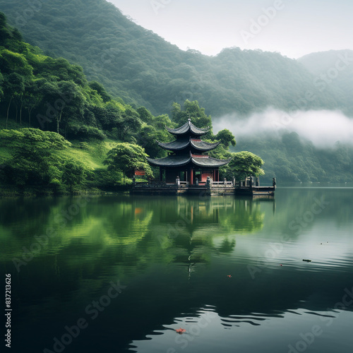 pavilion in the mountains photo