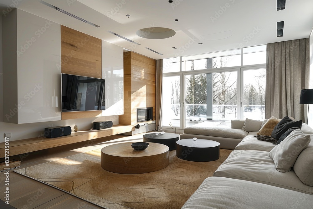 Luxury Modern Living Room with Large Sofa and Minimalist Decor Luxury Modern Living Room with Large Sofa and Minimalist Decor