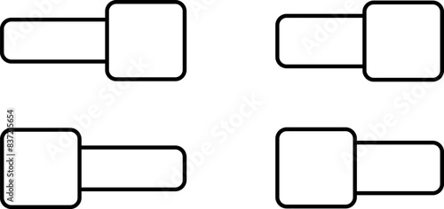 Set of toggle icons. Toggle switch line icon. Switch on and off slider. Switch Button Icon for Devices User Interface. Isolated Vector illustration.
