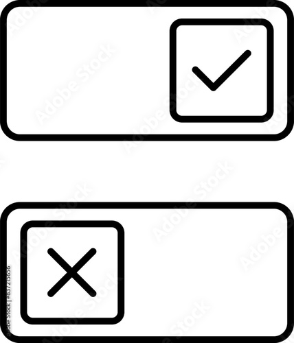 Set of toggle icons. Toggle switch line icon. Switch on and off slider. Switch Button Icon for Devices User Interface. Isolated Vector illustration.