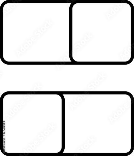 Set of toggle icons. Toggle switch line icon. Switch on and off slider. Switch Button Icon for Devices User Interface. Isolated Vector illustration.