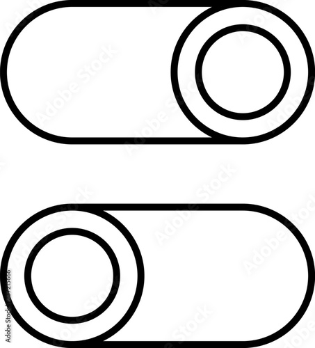 Set of toggle icons. Toggle switch line icon. Switch on and off slider. Switch Button Icon for Devices User Interface. Isolated Vector illustration.