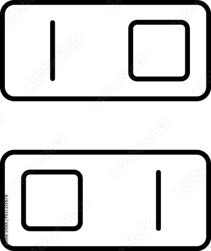 Set of toggle icons. Toggle switch line icon. Switch on and off slider. Switch Button Icon for Devices User Interface. Isolated Vector illustration.