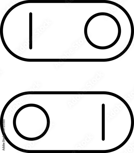 Set of toggle icons. Toggle switch line icon. Switch on and off slider. Switch Button Icon for Devices User Interface. Isolated Vector illustration.
