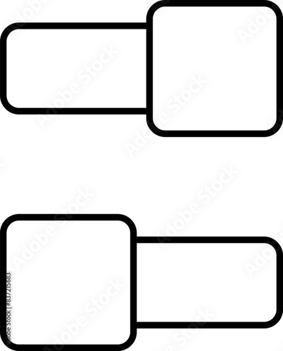 Set of toggle icons. Toggle switch line icon. Switch on and off slider. Switch Button Icon for Devices User Interface. Isolated Vector illustration.