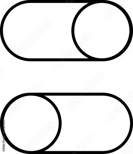 Set of toggle icons. Toggle switch line icon. Switch on and off slider. Switch Button Icon for Devices User Interface. Isolated Vector illustration.