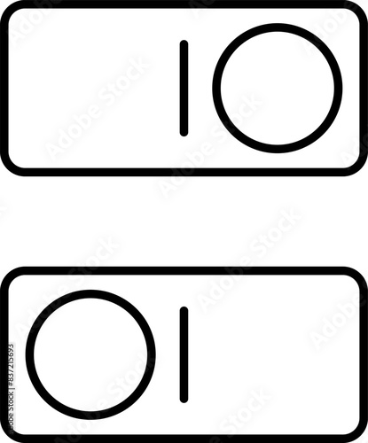 Set of toggle icons. Toggle switch line icon. Switch on and off slider. Switch Button Icon for Devices User Interface. Isolated Vector illustration.