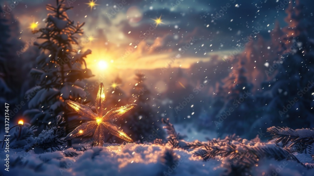 Beautiful winter christmas star. Beautiful winter christmas star.