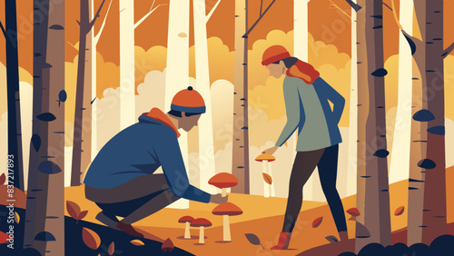 Autumn Mushroom Picking Adventure in Enchanted Forest