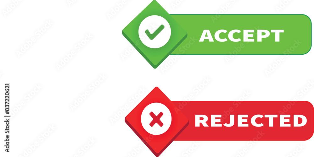 Obraz premium Vector accept reject icon design 