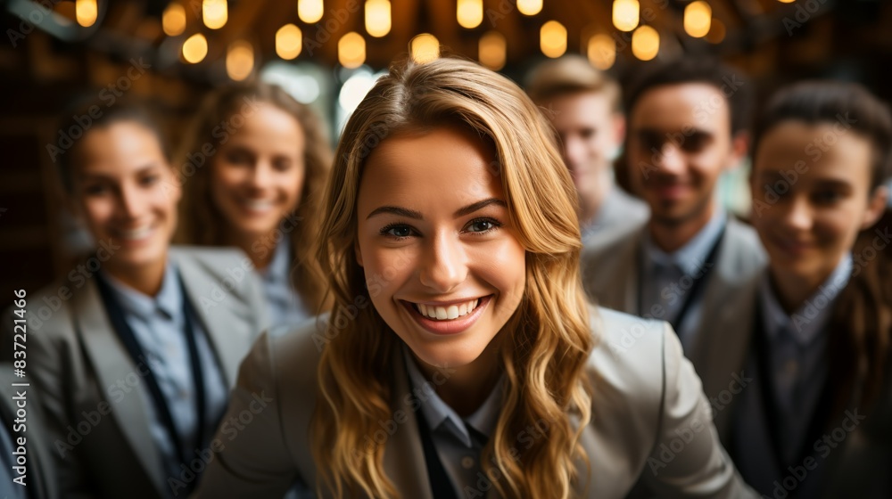 An office manager conducting a team-building exercise, with coworkers participating in trust falls and group activities to foster camaraderie and collaboration. Minimal and Simple,