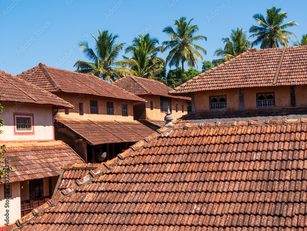 Naklejka premium Architecture of old heritage Indian house with Roof top.